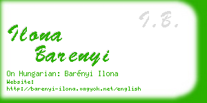 ilona barenyi business card